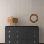 Basso Mist Trendy cabinet with metal sculptures