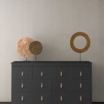 Basso White Oak Trendy cabinet with metal sculptures
